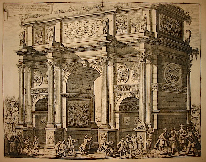 Girelli Pietro Paolo (attivo a Roma intorno al 1690) Facciata dell'Arco antico di Costantino, che risguarda l'Anfiteatro di Flavio detto il Colosseo 1692 Roma
